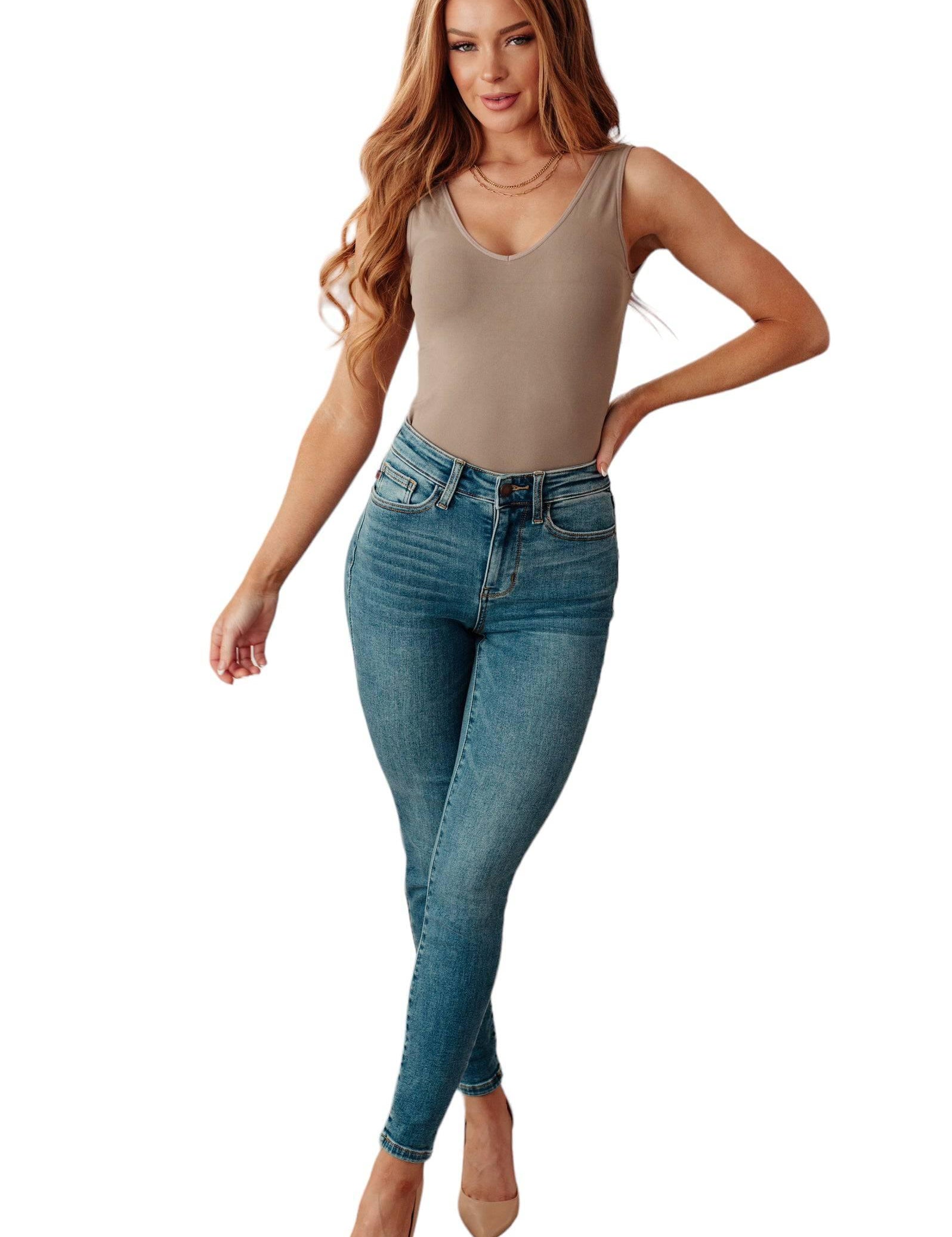 Judy Blue High Rise Thermal Skinny Jeans Jeans