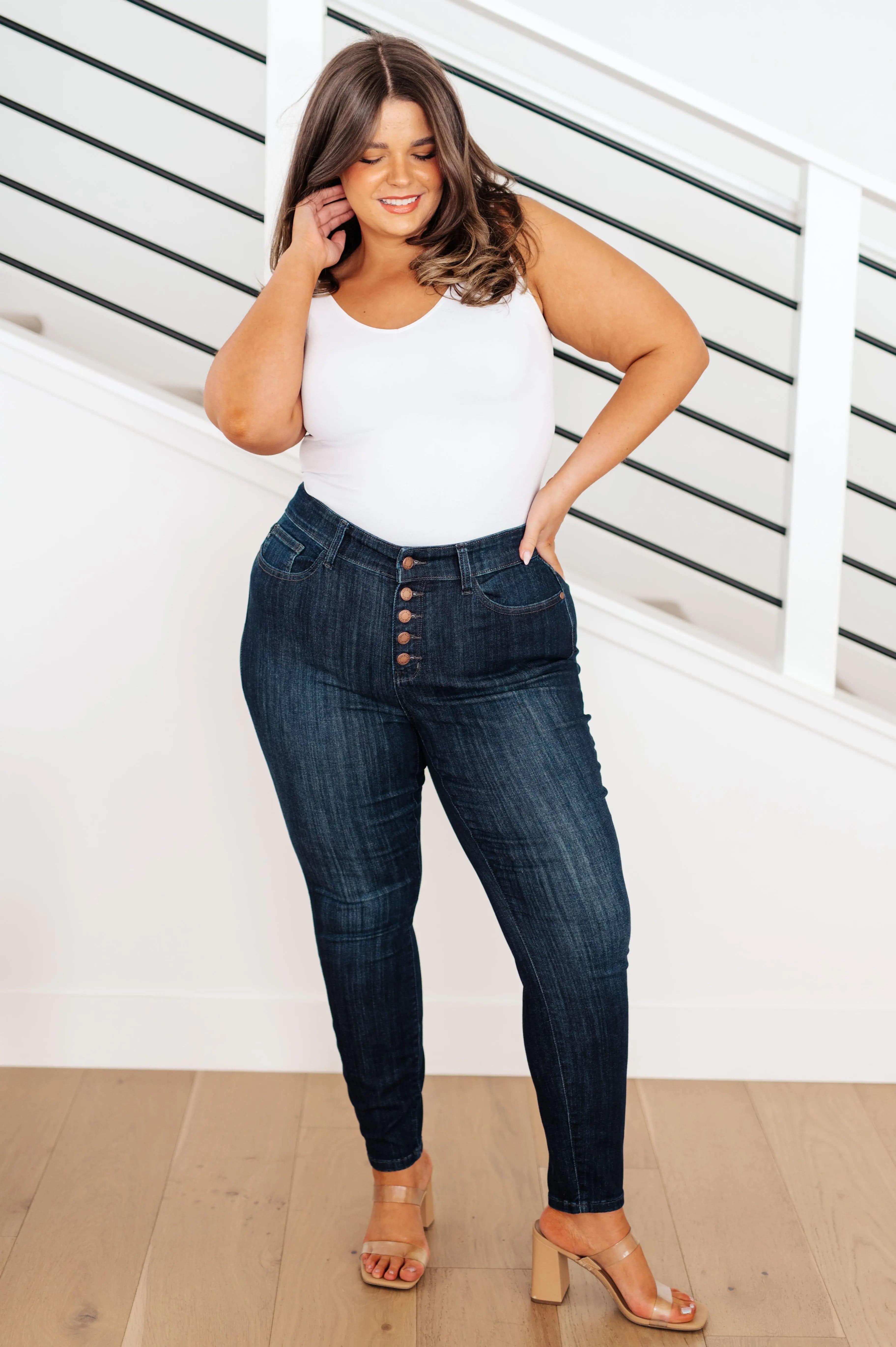 Plus Size High Rise Judy Blue Skinny Jeans Jeans