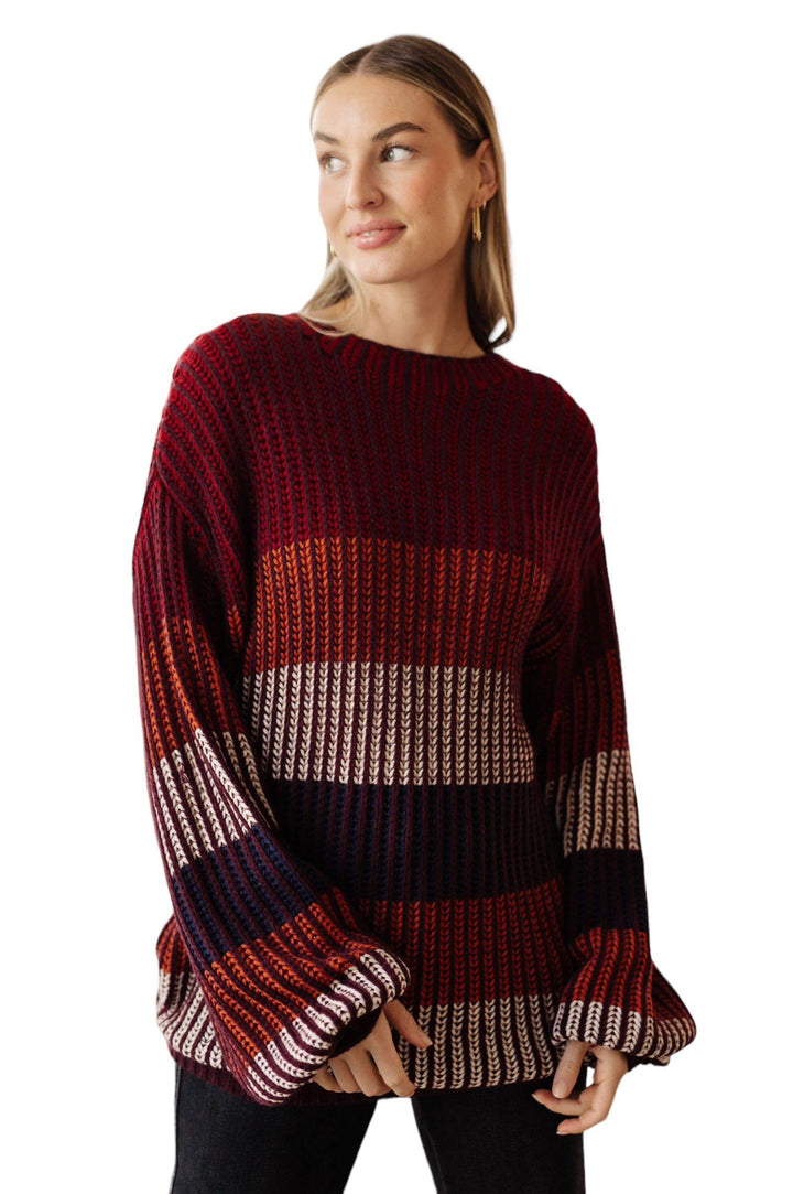 Haptics ombre striped sweater Burgundy Sweaters