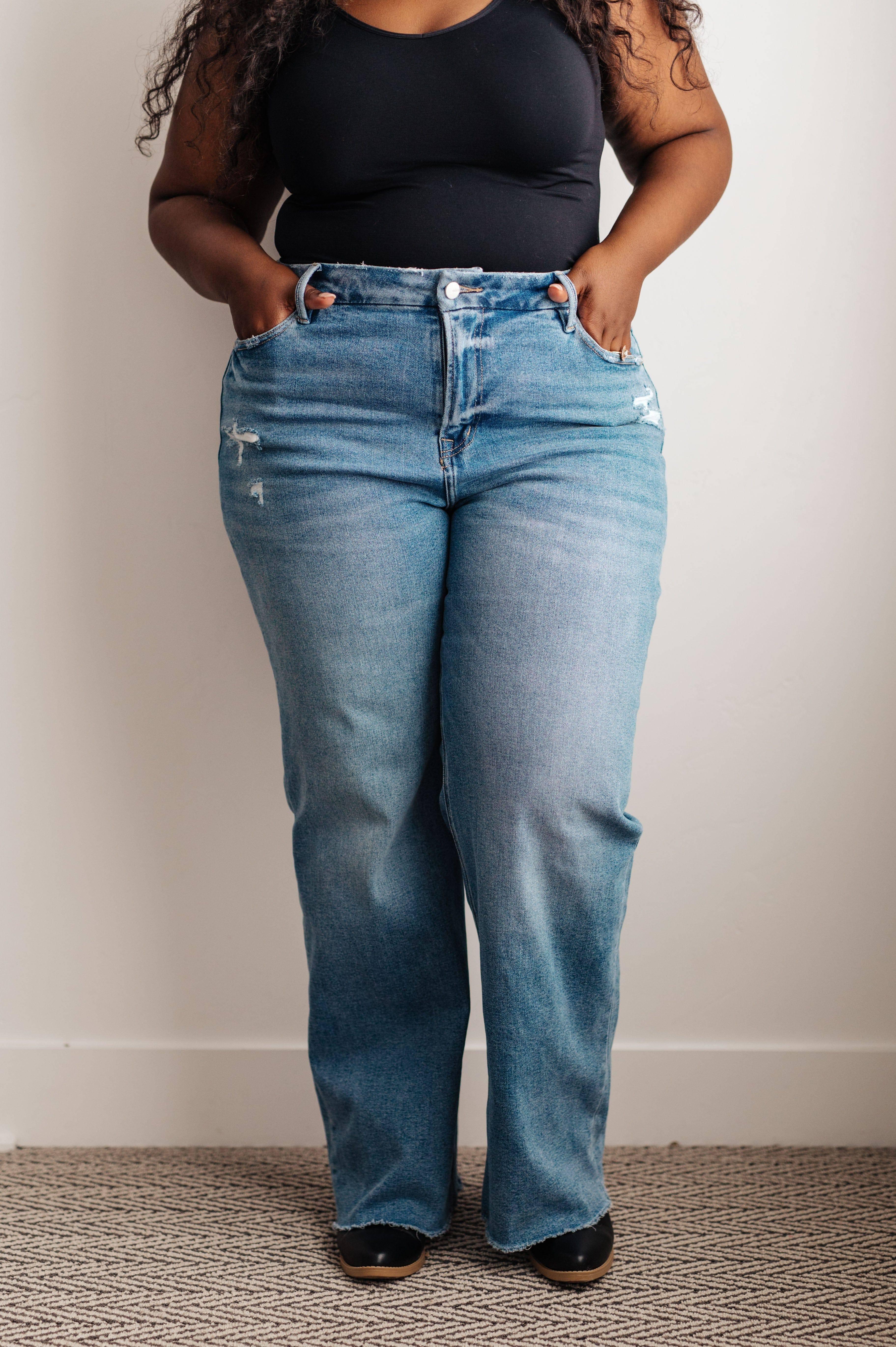 High Rise Wide Leg Mica Denim Jeans Bottoms