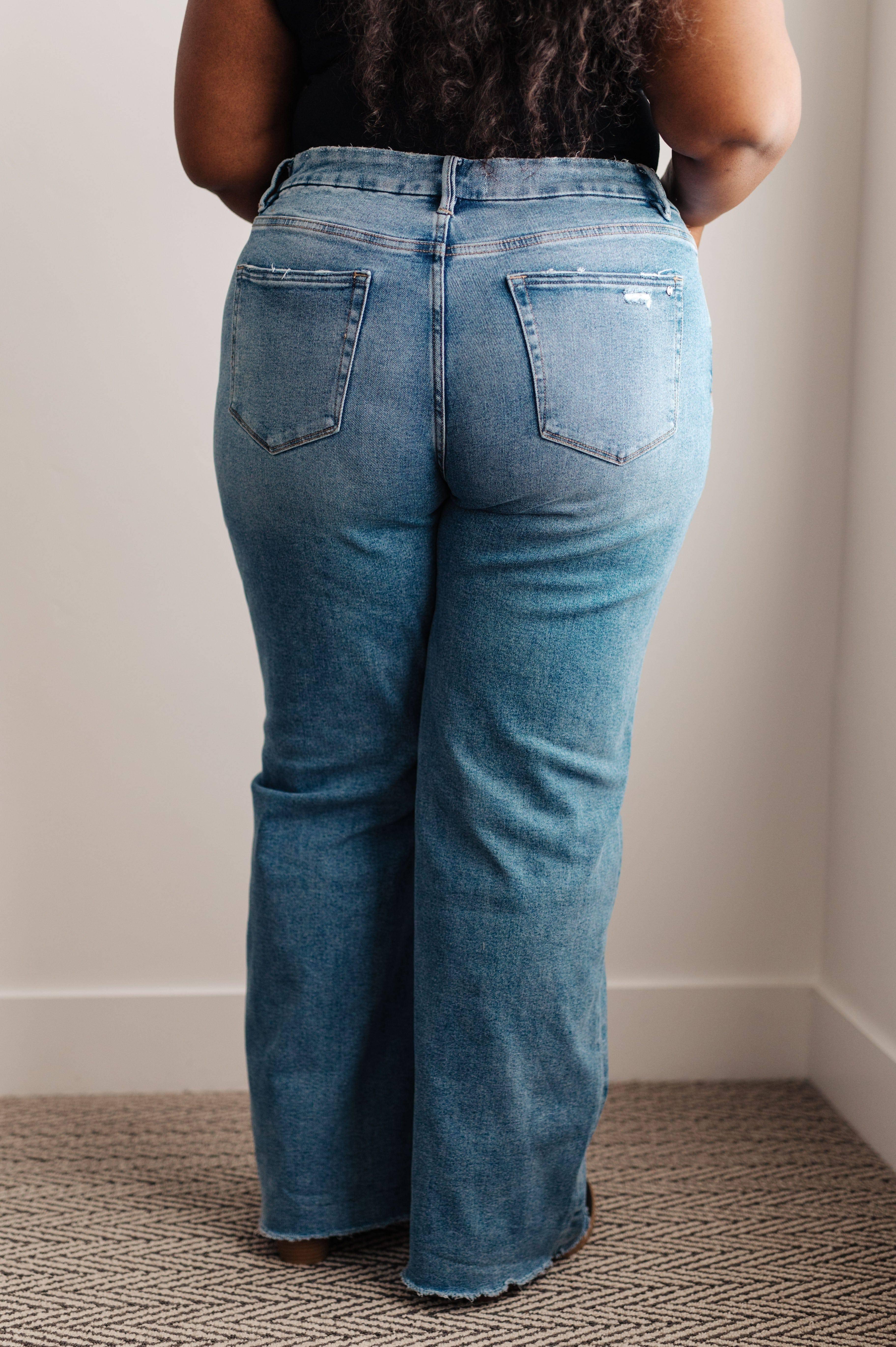 High Rise Wide Leg Mica Denim Jeans Bottoms