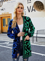 Angel Wings Leopard Button Down Longline Cardigan | Cardigans Daverri Fashions