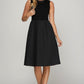 She + Sky Full Size Sleeveless Poplin Woven Midi Dress with Pockets Plus Size Black Midi Dresses