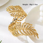 18K Gold-Plated Alloy Leaf Bracelet - DAVERRI FASHIONS