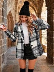 Plaid Single-Button Blazer | Blazers Daverri Fashions