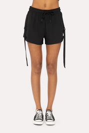BLACK MONO B Flexstrap Ripstop Drawstring Shorts | Daverri Fashions