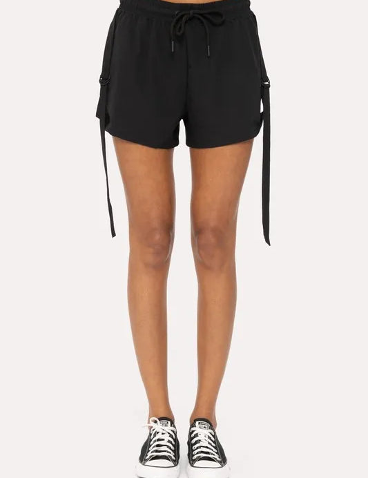 BLACK MONO B Flexstrap Ripstop Drawstring Shorts | Daverri Fashions