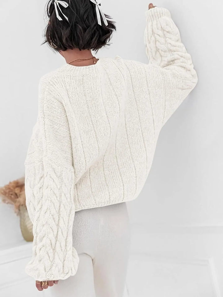 Cable Knit Long Sleeve Sweater | Sweaters Daverri Fashions