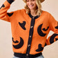 BiBi Halloween Witch Hat Moon Bat Artwork Cardigan - DAVERRI FASHIONS