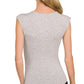Zenana double layered heather gray sleeveless top, fitted silhouette