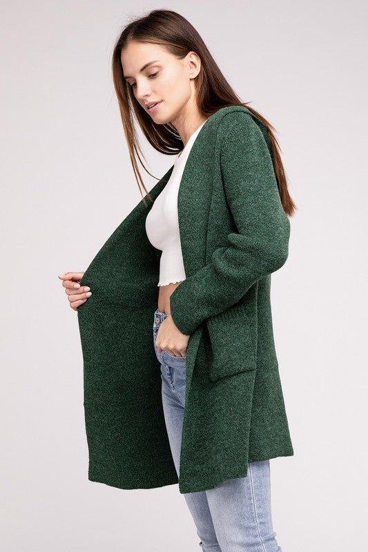 Zenana Hooded Cardigan Sweater Cardigans