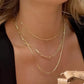 18K Gold-Plated Three Layered Necklace - DAVERRI FASHIONS
