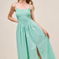 SO ME Smocked Sleeveless Casual Everyday Dress With Slit