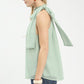 Umgee mint halter tie neck sleeveless chiffon top back view