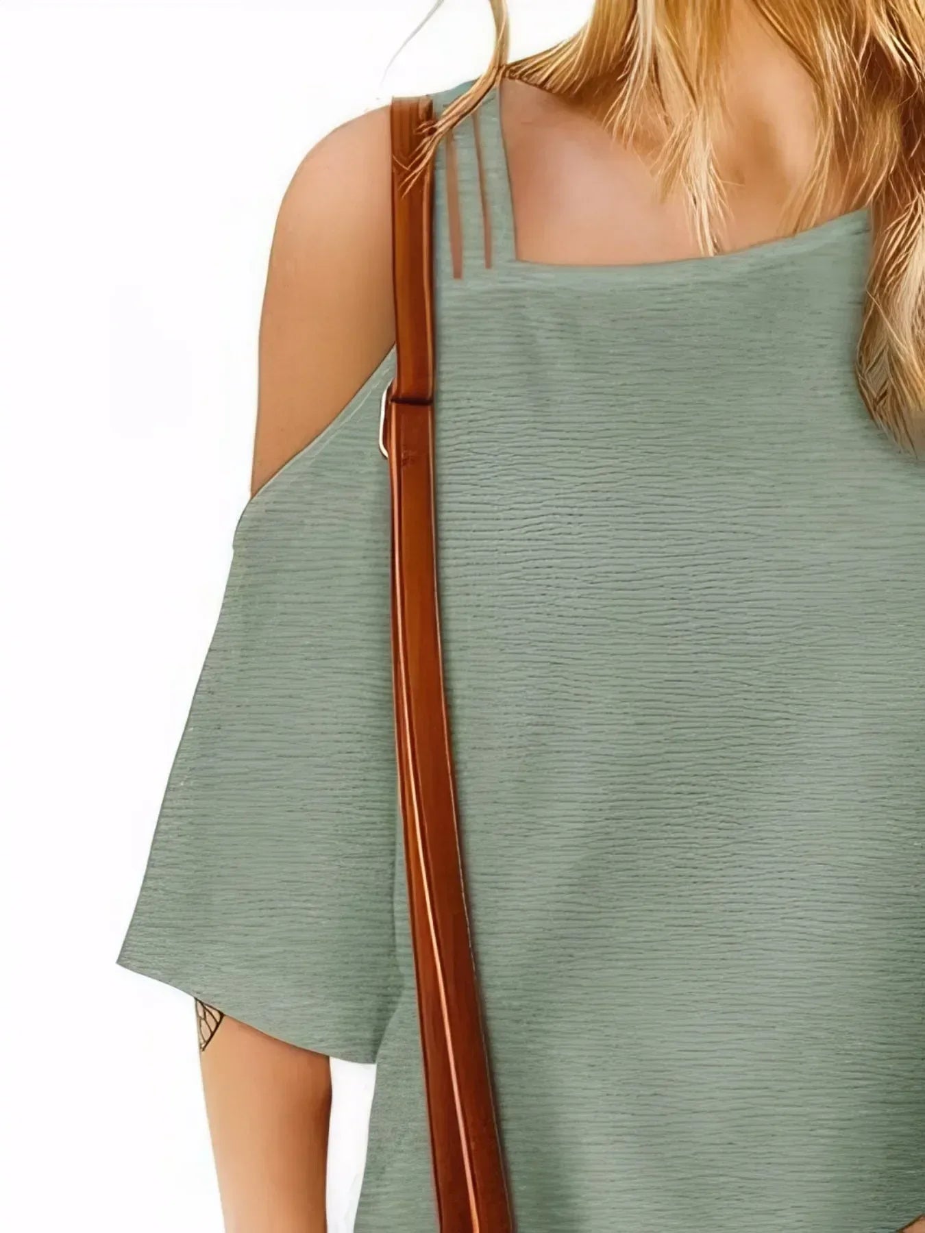 Asymmetrical Neck Half Sleeve T-Shirt - DAVERRI FASHIONS