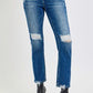 RISEN Full Size High Rise Distressed Crop Straight Jeans - DAVERRI FASHIONS