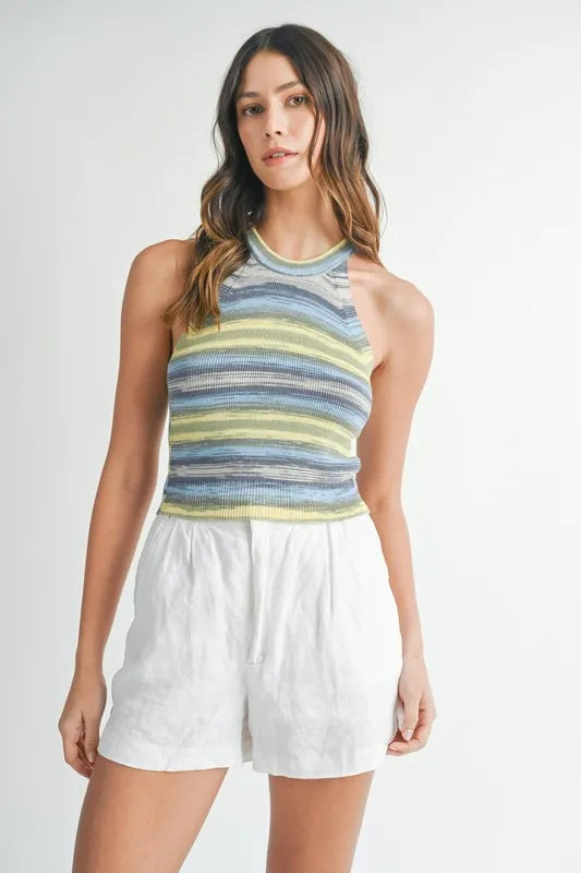 MABLE Space Dye Grecian Neck Knit Cami