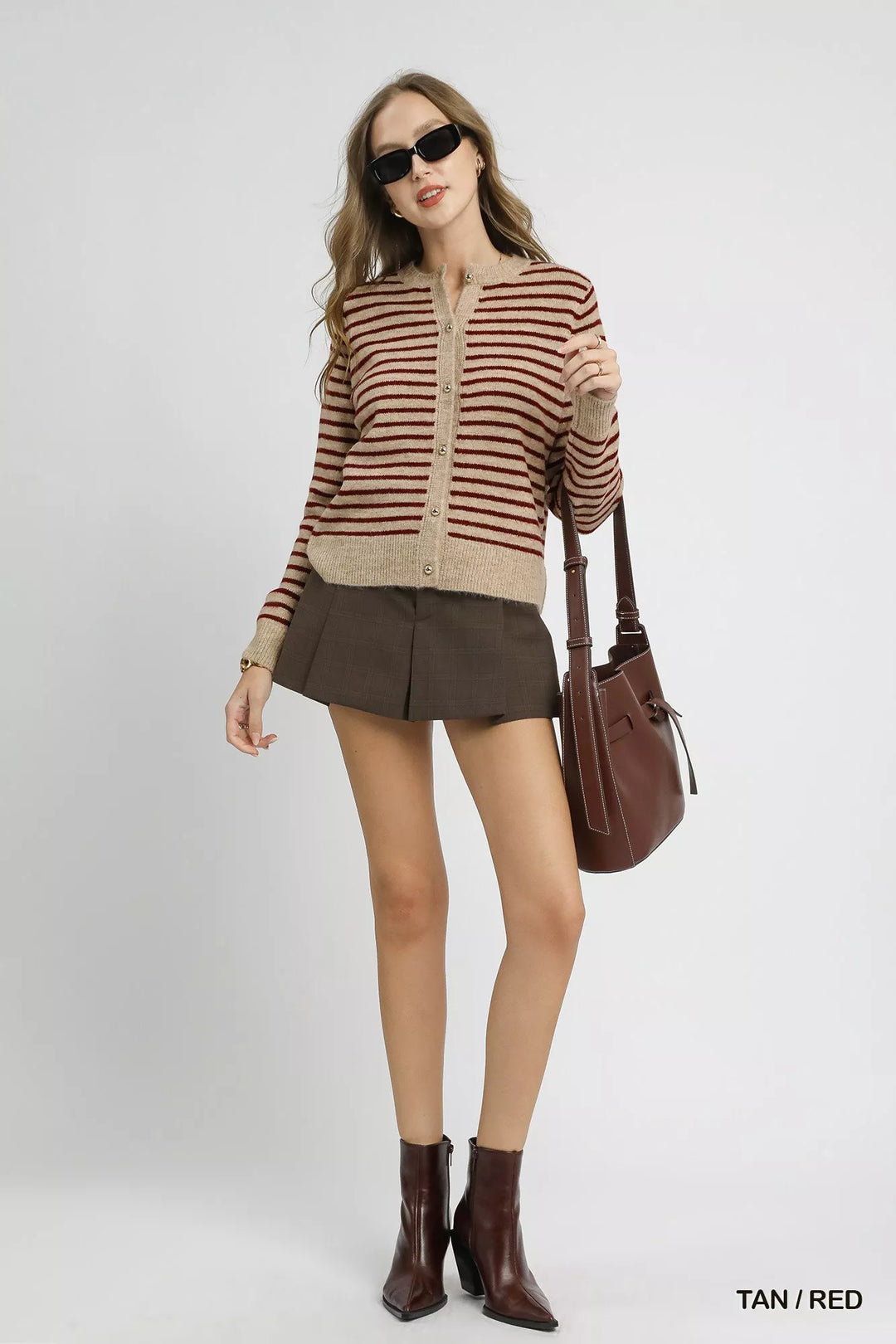 Umgee Striped Button-Up Knit Cardigan | Daverri Fashions