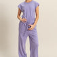 HYFVE Back Keyhole Round Neck Cap Sleeve Drawstring Jumpsuit Jumpsuits