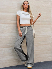 Striped Wide Leg Jeans | Pants Daverri Fashions