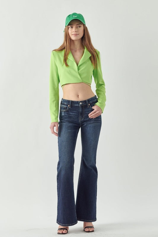 As Shown Artemis Vintage Mid Rise Stretch Super Flare Jeans | Jeans Daverri Fashions