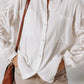 Women’s Lace Sleeve Button Down Cotton Shirt with delicate details