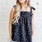 And The Why Daisy Polka Dot Print Ruffle Tank Top