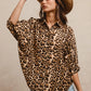 BiBi Leopard Prints Oversized Short Sleeves Top Tops