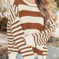 Daverri Fashions Striped Drop Shoulder Sleeve Patchwork Baggy Sweater - DAVERRI FASHIONS