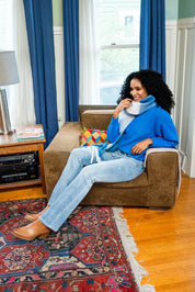 Judy Blue Mid Rise Thermal Bootcut Jeans with Blue Sweater