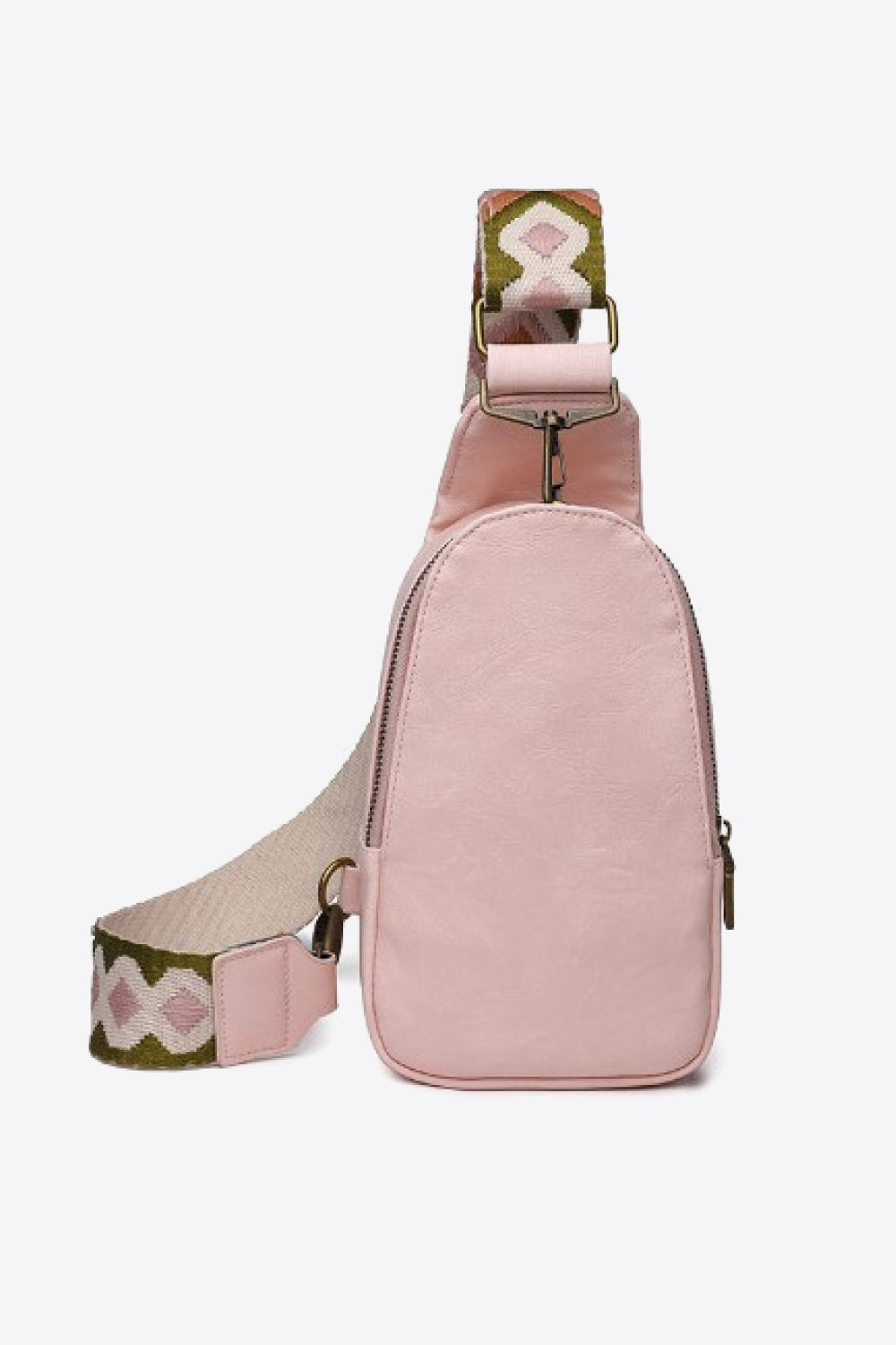 Blush Pink One Size Abstract Pattern Adjustable Strap Vegan Leather Sling Bag | Cross Body Bags Daverri Fashions