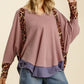 Umgee Leopard High-Low Dolman Sleeve Waffle Knit Top Plus Size - DAVERRI FASHIONS
