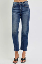 RISEN High Rise Slim Barrel Jeans | Jeans Daverri Fashions