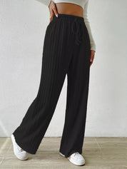 Drawstring Wide Leg Pants | Lounge Pants Daverri Fashions