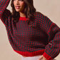 SO ME Textured Two Tone Sweater - DAVERRI FASHIONS