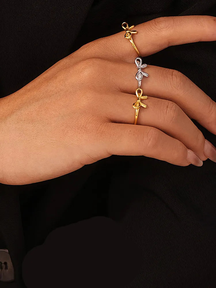 Stainless Steel Bow Ring | Rings Daverri Fashions