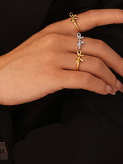 Stainless Steel Bow Ring | Rings Daverri Fashions