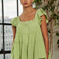 ADORA Ruffle Sleeve Babydoll Tunic Top SAGE L Tops