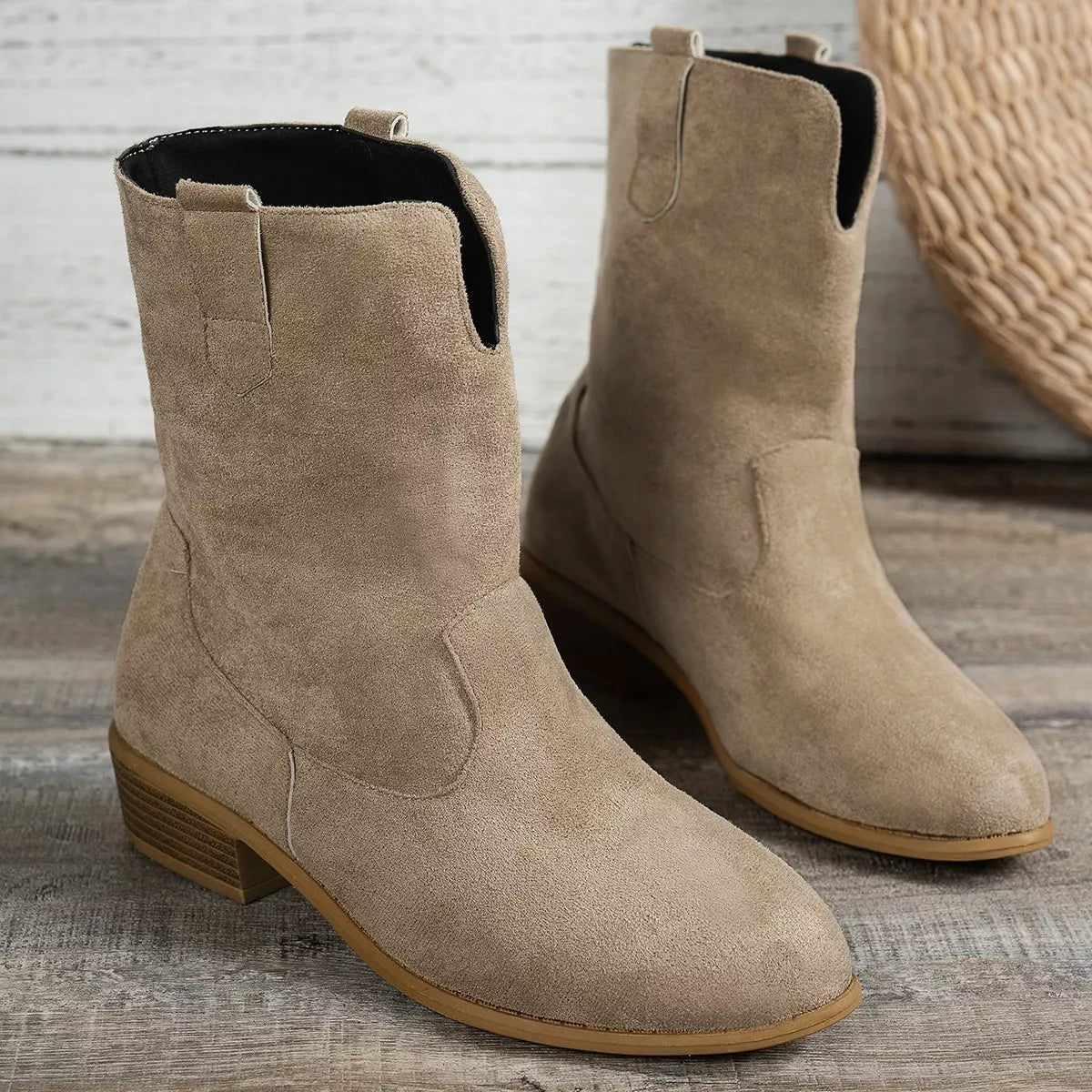 Lexi Suede Block Heel Western Boots | Boots Daverri Fashions