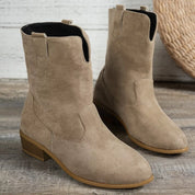 Lexi Suede Block Heel Western Boots | Boots Daverri Fashions