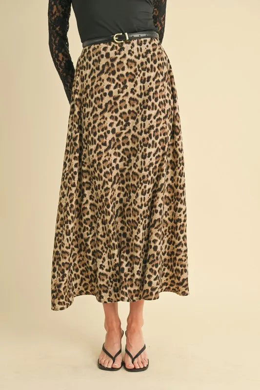Aemi+Co Leopard Midi Skirt