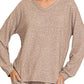 Zenana Soft Melange Long Sleeve Tee & Pants Set - DAVERRI FASHIONS