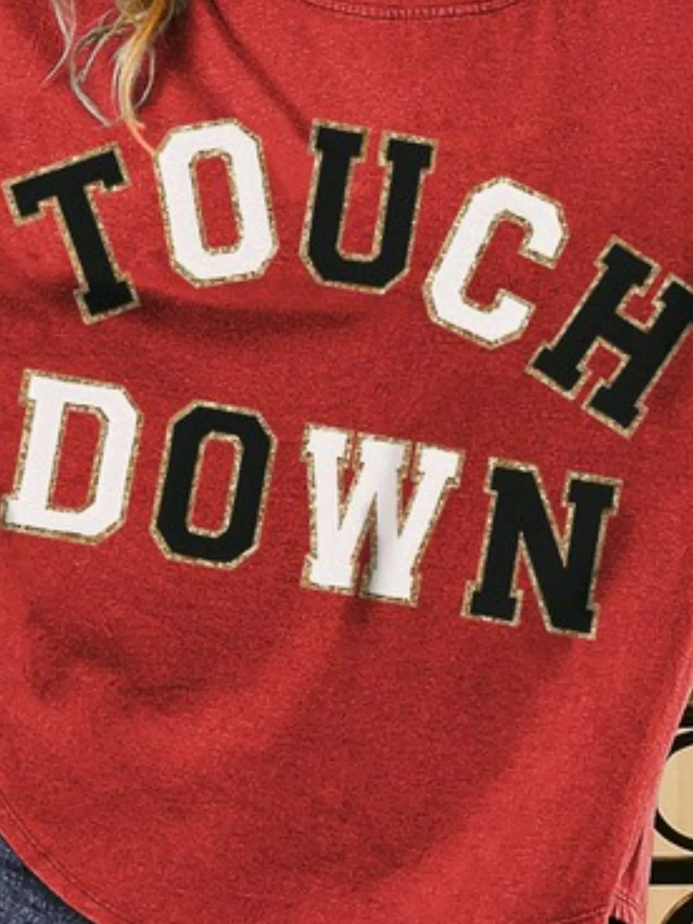 BiBi Touchdown Letter Loose Fit Vintage Washed Top | Tops Daverri Fashions