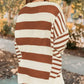 Daverri Fashions Striped Drop Shoulder Sleeve Patchwork Baggy Sweater - DAVERRI FASHIONS