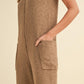 MABLE Sleeveless Knit Crop Jumpsuit with Pockets - DAVERRI FASHIONS