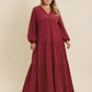Plus Size Bohemian Tiered Maxi Dress with Balloon Sleeves - DAVERRI FASHIONS
