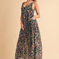 Aemi + Co Printed V-Neck Frill Tiered Cami Dress Cami Dresses