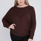 Zenana Plus Batwing Sleeve Knit Top-Casual Comfort Shirts & Tops