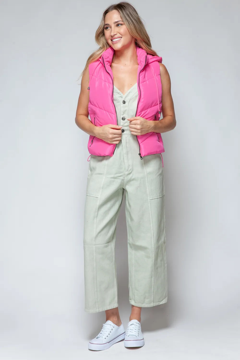 Snobbish Zip Up Quilted Hooded Vest | Vest Jackets Daverri Fashions