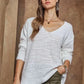ADORA High-Low Side Slit V-Neck Sweater - DAVERRI FASHIONS